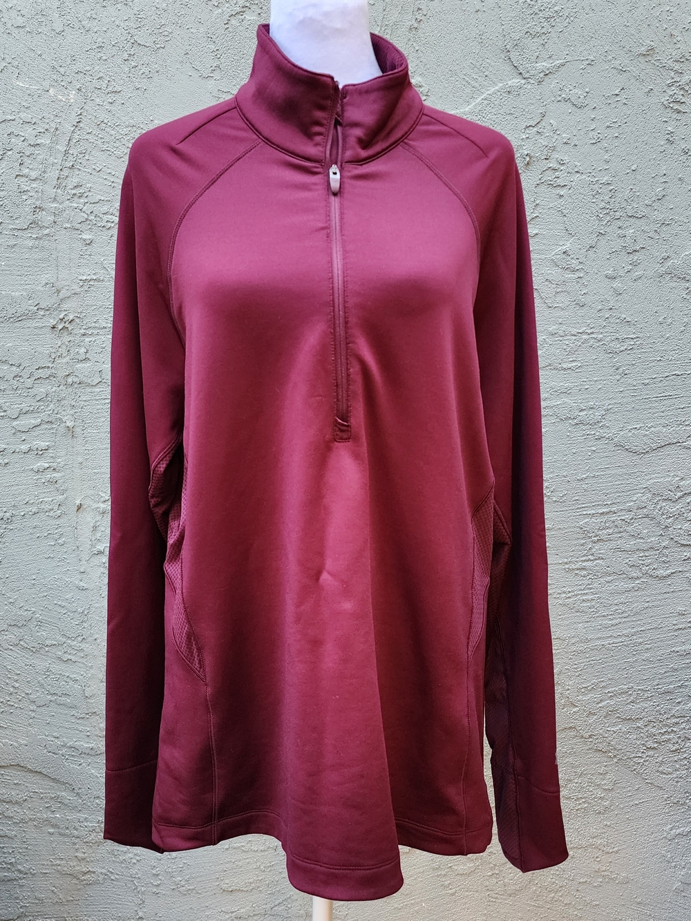 Under Armour Maroon Burgundy Vent Tech Quarter Zip Pullover 2XL